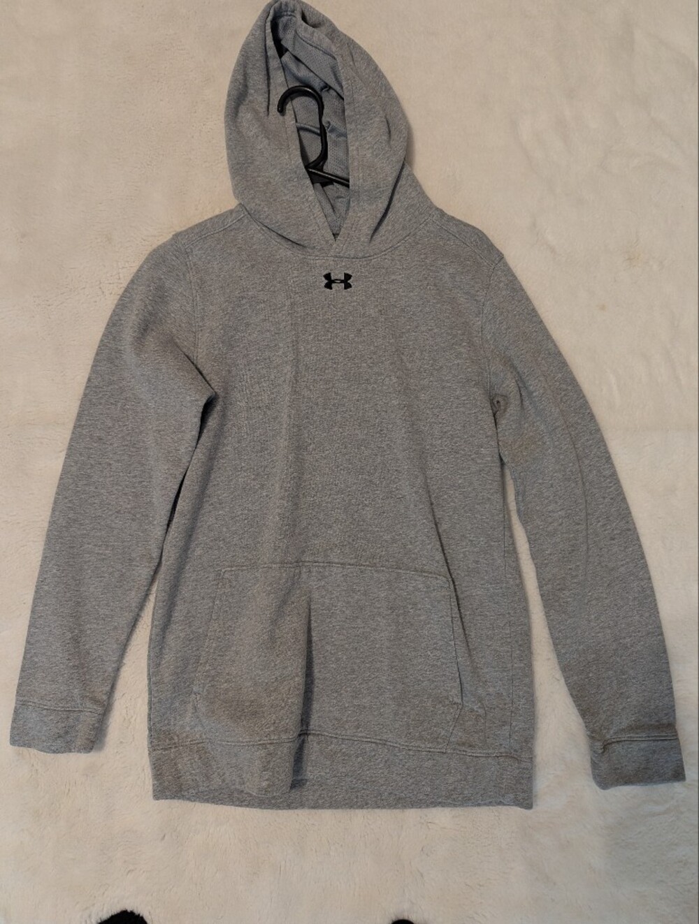 Under Armour Men's Heather Gray Hooded Pullover Sweatshirt Youth XL